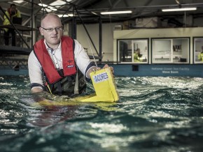 a man conducting ocean energy research in a pool