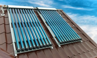 Solar panels on the roof of a house