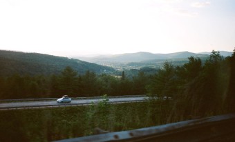 Car driving on scenic motorway