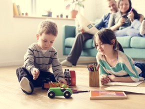 Children playing in their energy efficient home