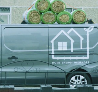 Image of van with Home Energy Upgrades logo