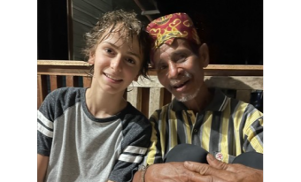 Emerging Sustainable Energy Champion Paddy Shanahan (left), with the Chief of the Dayak tribe in Borneo