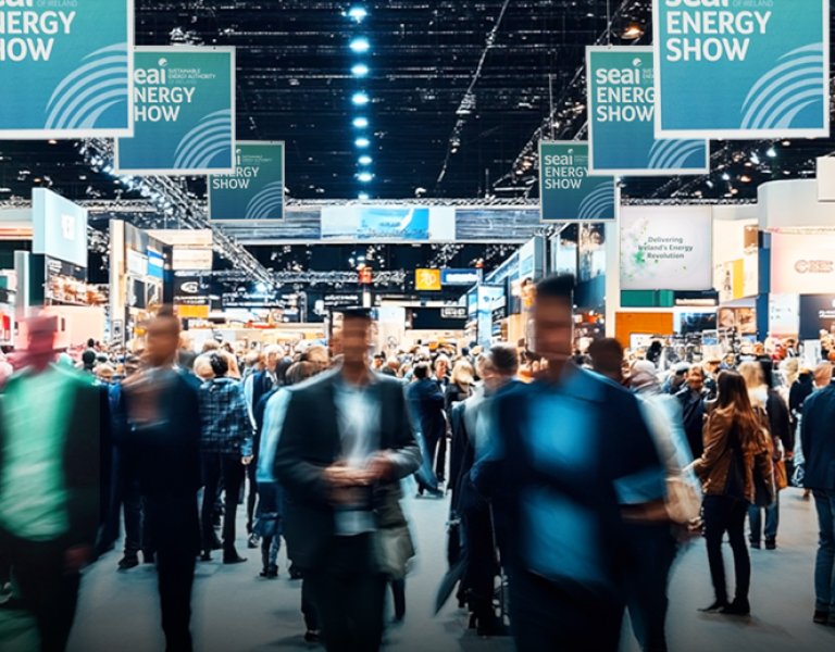 Attendees at the SEAI Energy Show exploring the exhibition stands