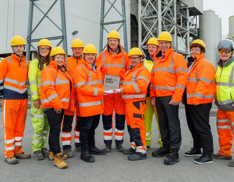 Group photo at Roadstone of SEAI and EXEED staff