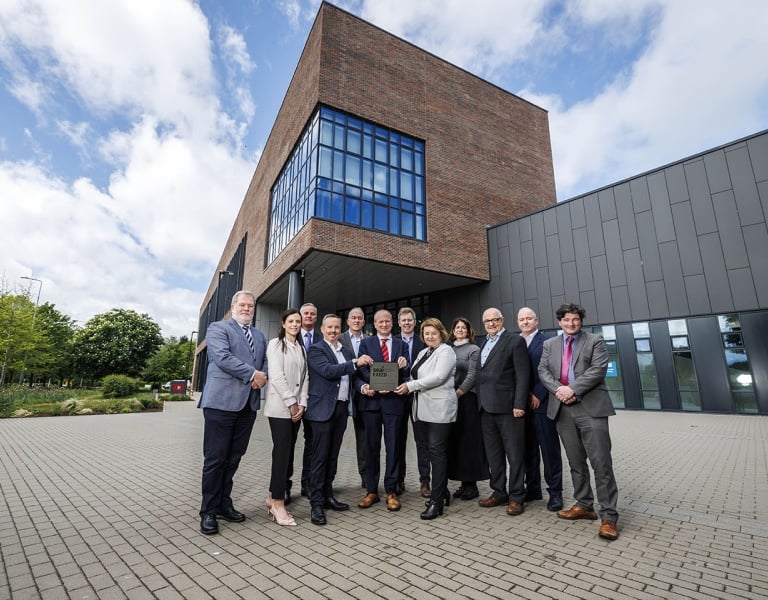 A group of people outside Maynooth University Ireland