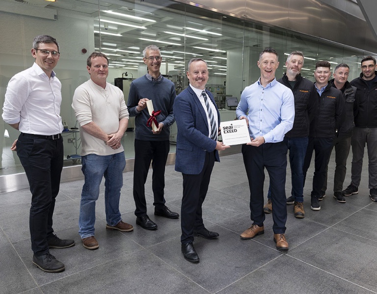 Team at Tyndall National Institute receiving SEAI EXEED certification.