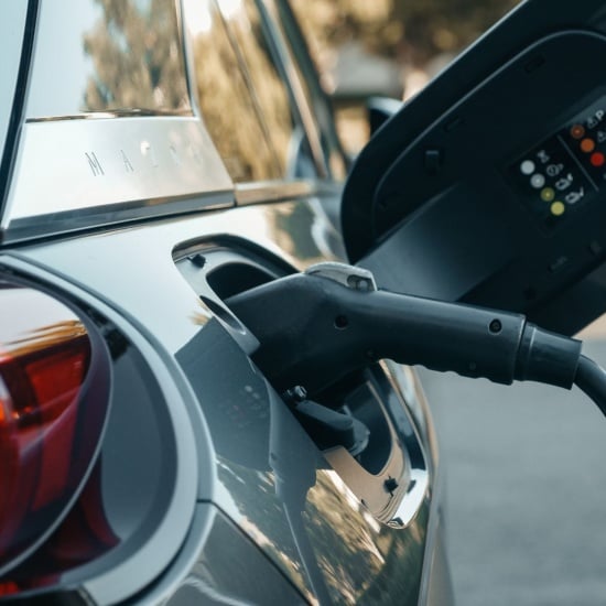 EV charger plugged into a car