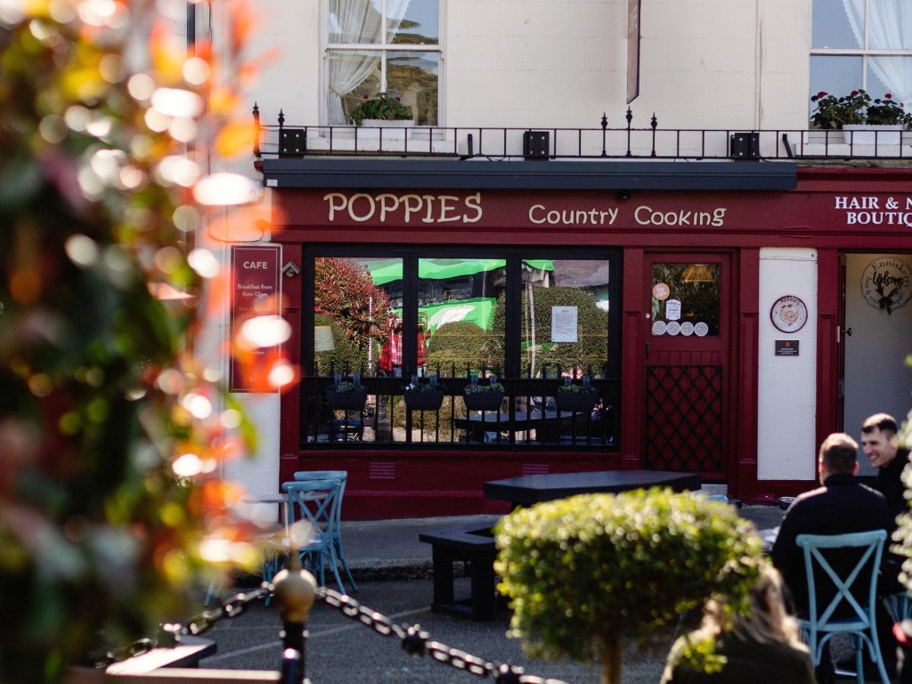 Outside view of Poppies Cafe