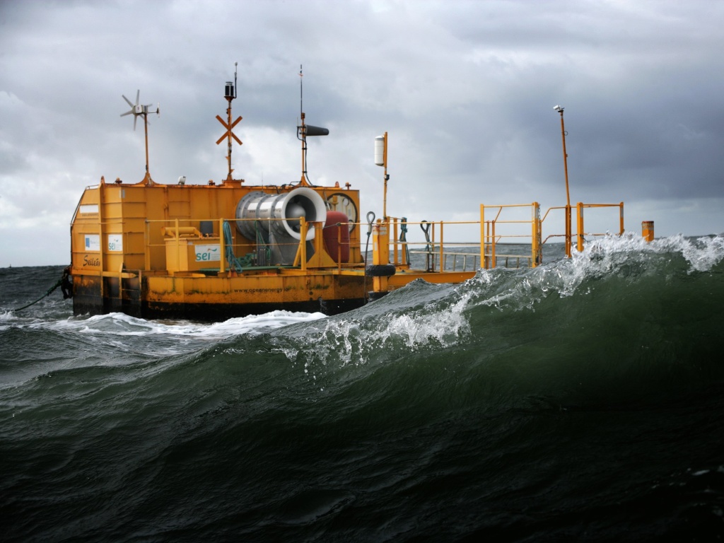 a renewable ocean energy platform in the middle of the ocean