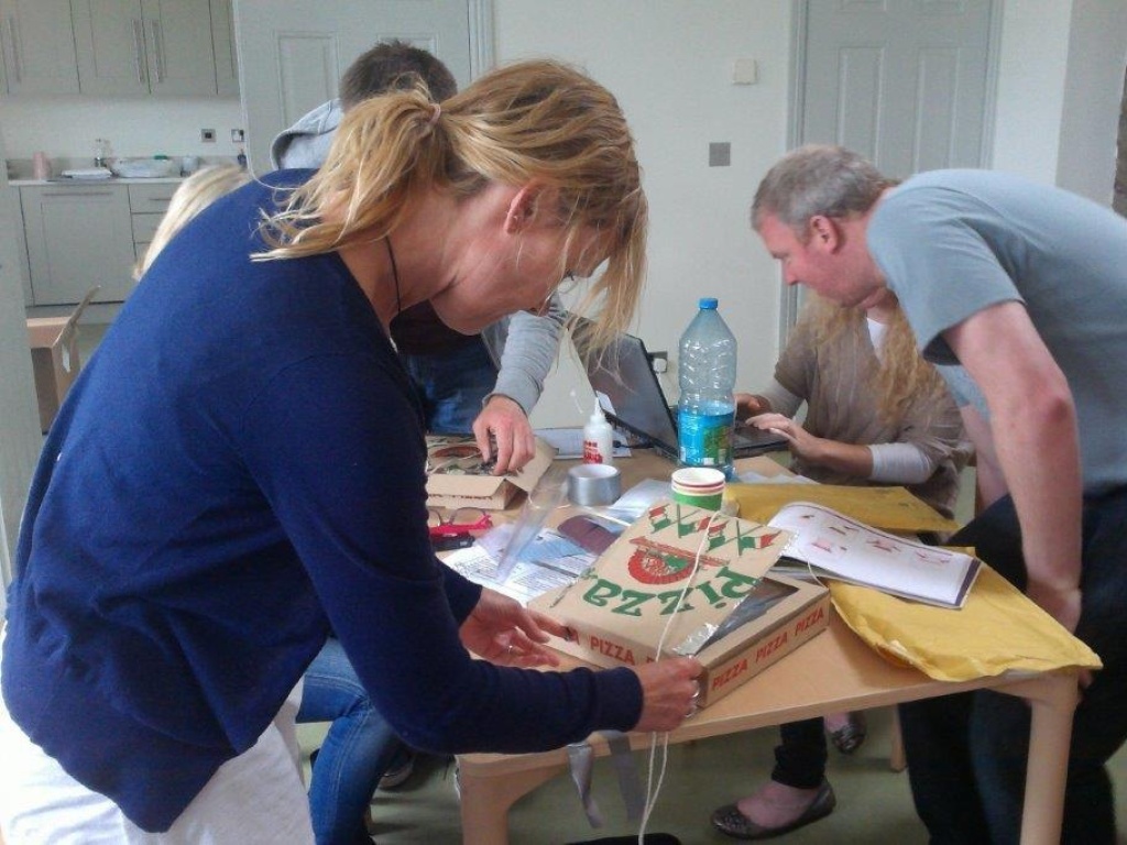 Teachers and students in the middle of an energy workshop